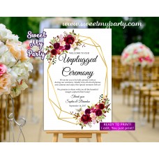 Geometric Unplugged Ceremony Sign,Geometric Unlugged Ceremony sign,(116w)